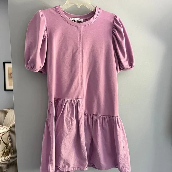 Gently worn English Factory Mixed Media Mini dress in Lilac. Size M. - Picture 2 of 6